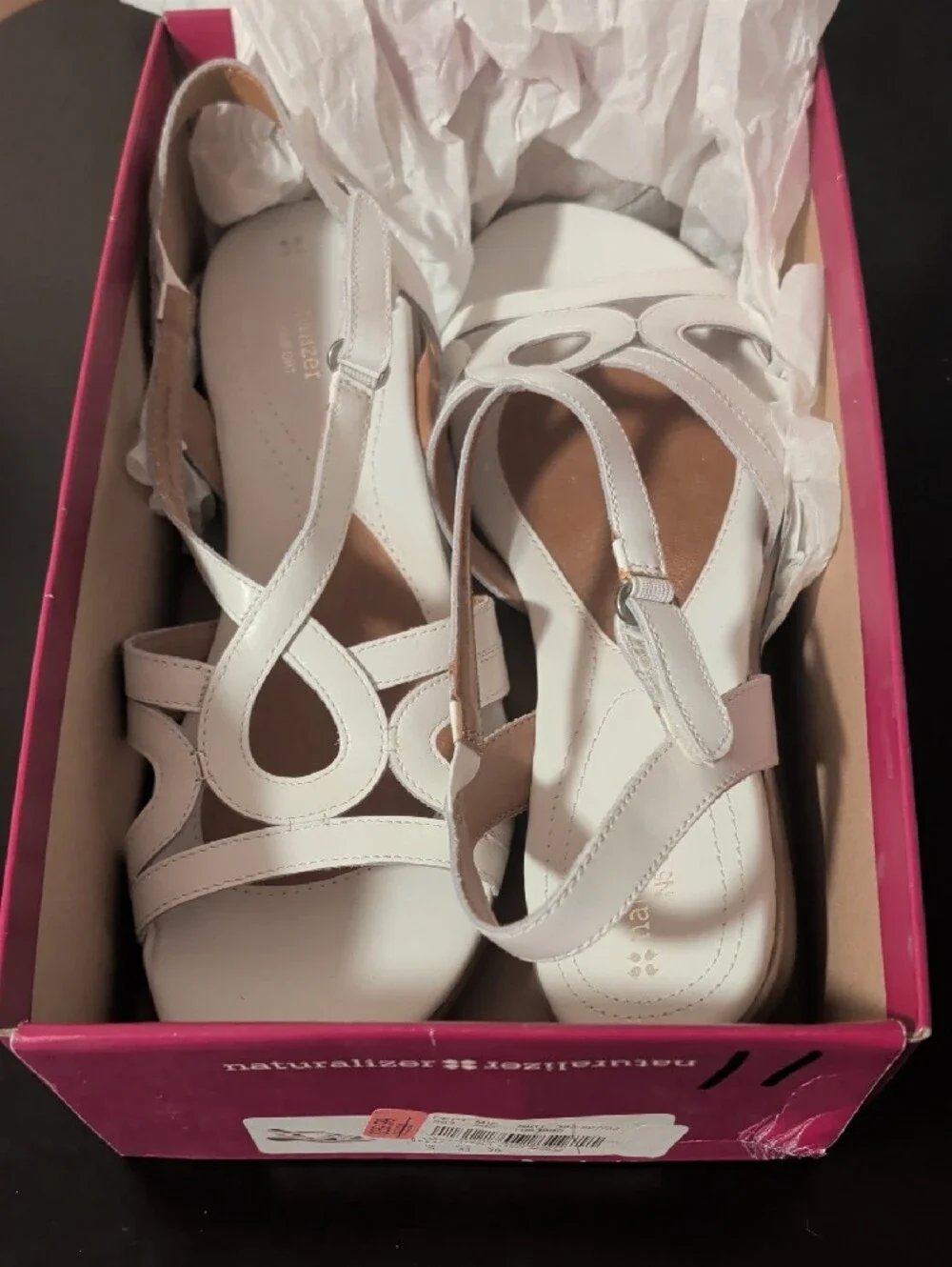 Naturalizer White Leather Slingback Sandals - Picture 10 of 10